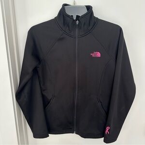 The North Face Black and Pink Ski Jacket Full-Zip Mock Neck